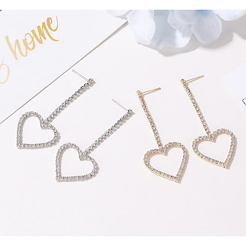 

Women's Drop Earrings Geometrical Sweet Heart Stylish Simple Romantic Earrings Jewelry Gold / Silver For Anniversary Gift Engagement Date Street 1 Pair