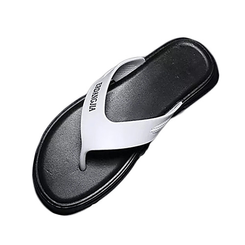 

Men's PU Summer Slippers & Flip-Flops Booties / Ankle Boots White / Black
