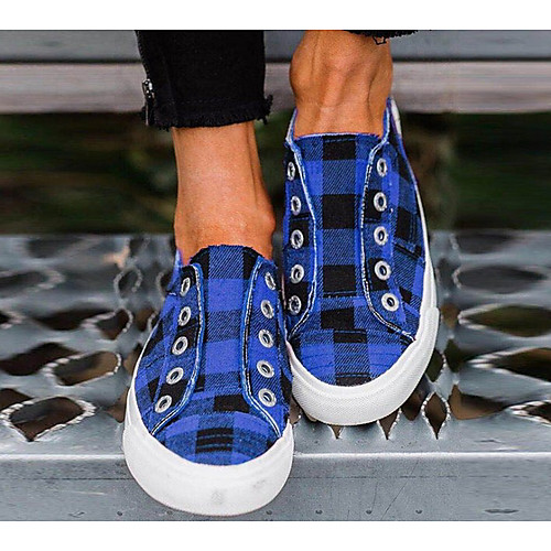

Women's Sneakers Flat Heel Round Toe Canvas Spring & Summer Red / Blue / White