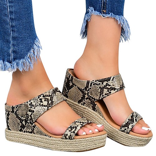 

Women's Sandals Flat Heel Open Toe PU Summer Red / Champagne / Blue