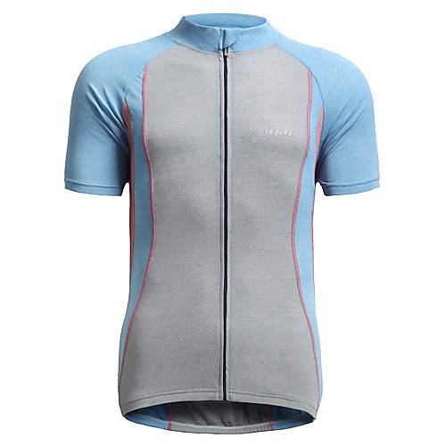 

Jaggad Men's Short Sleeve Cycling Jersey Nylon Elastic Blue Patchwork Bike Jersey Top Mountain Bike MTB Road Bike Cycling Breathable Quick Dry Moisture Wicking Sports Clothing Apparel / Stretchy