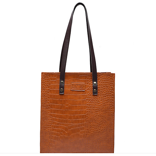 

Women's Polyester / PU Top Handle Bag Solid Color Green / White / Brown