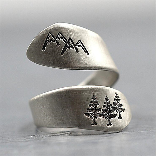 

Men Women Ring 1pc Silver Silver-Plated Irregular Stylish Gift Festival Jewelry Classic Flower