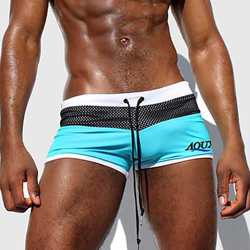 

Men's Basic Red Blue Swim Trunk Beach board shorts Swimwear Swimsuit - Color Block M L XL Red