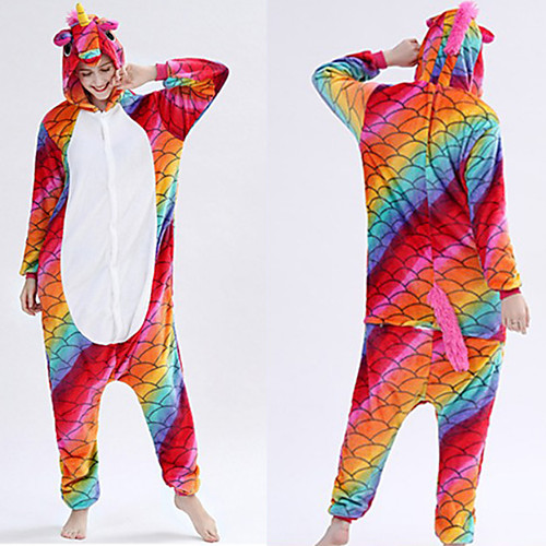 

Adults' Kigurumi Pajamas Unicorn Onesie Pajamas Flannelette YellowBlue / Yellow / Red Cosplay For Men and Women Animal Sleepwear Cartoon Festival / Holiday Costumes