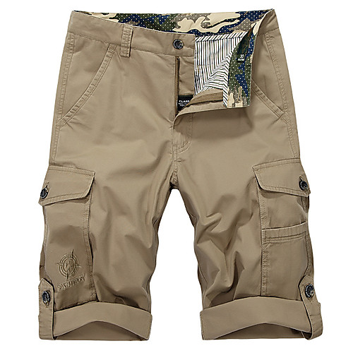 

Men's Hiking Cargo Shorts Outdoor Breathable Quick Dry Ultra Light (UL) Sweat-wicking Cotton Shorts Bottoms Hunting Fishing Climbing Army Green Khaki Dark Blue 30 31 32 33 34 Standard Fit