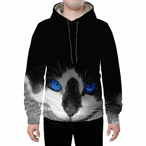 

Men's Casual / Basic Hoodie - Print / 3D Black US32 / UK32 / EU40