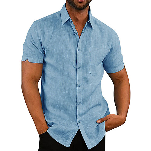 

Men's Daily Basic Shirt - Solid Colored Blue