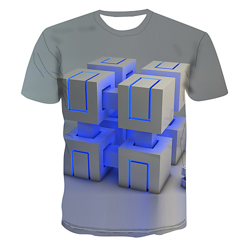 

Men's Club Weekend Street chic / Punk & Gothic T-shirt - Geometric / 3D / Abstract Print White
