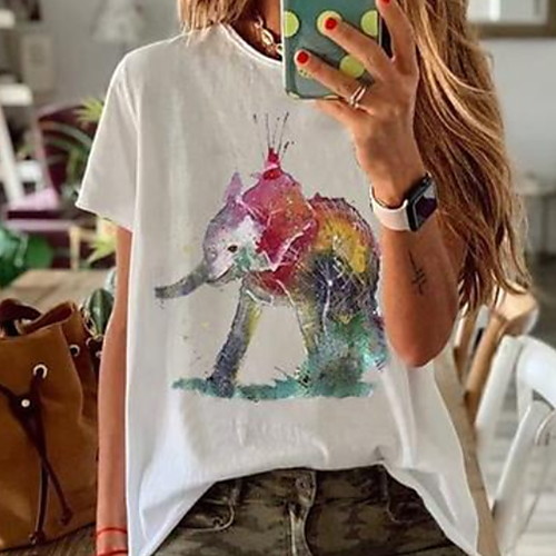 

Women's Daily T-shirt - Floral Print Yellow