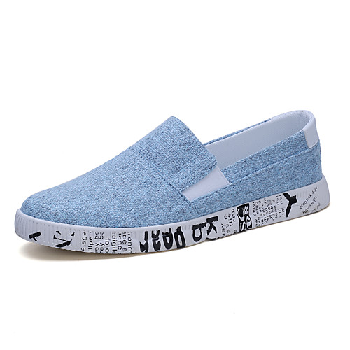 

Men's Canvas Summer / Spring & Summer Casual Loafers & Slip-Ons Running Shoes / Walking Shoes Breathable White / Black / Light Blue