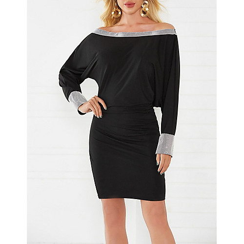 

Women's Black Dress Sheath Solid Color S M