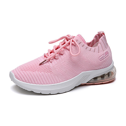 

Women's Athletic Shoes 2020 Flat Heel Round Toe Tissage Volant Booties / Ankle Boots Sporty / Casual Running Shoes / Walking Shoes Spring & Summer / Fall & Winter Pink / White / Black