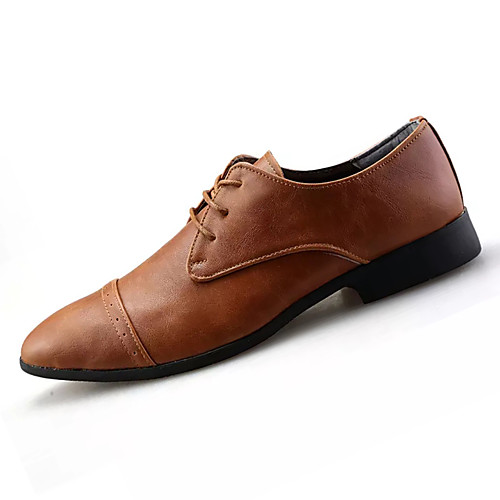 

Men's PU Spring & Summer Casual Oxfords Non-slipping Wine / Brown / Black
