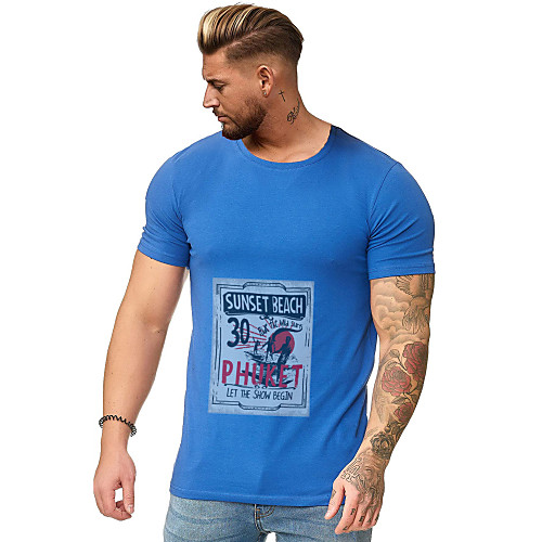 

Men's Daily Weekend T-shirt - Letter Red