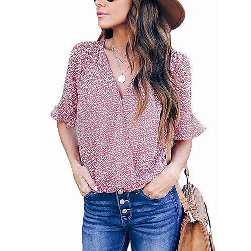 

Women's Daily Shirt - Polka Dot Red