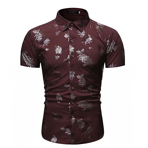 

Men's Holiday Tropical Shirt - Geometric Print Red