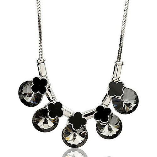 

Women's Gray Cubic Zirconia Long Necklace Classic Clover Simple Classic Fashion Chrome Silver 80 cm Necklace Jewelry 1pc For Gift Daily Festival