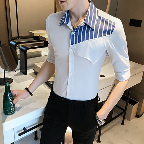 

Men's Daily Basic Shirt - Geometric White