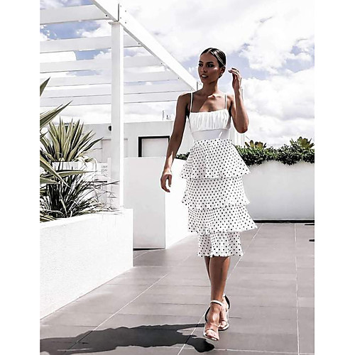

Women's Swing Skirts - Polka Dot White Black S M L