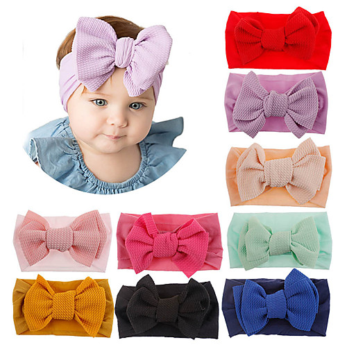 

Fabric Headbands Durag Kids Bowknot Elasticity For New Baby Holiday Stylish Active Cuticolor Black Light Purple 1 Piece