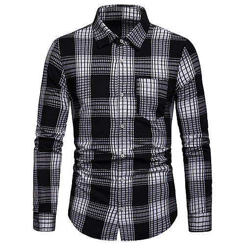 

Men's Daily Weekend Basic / Street chic Shirt - Check Red