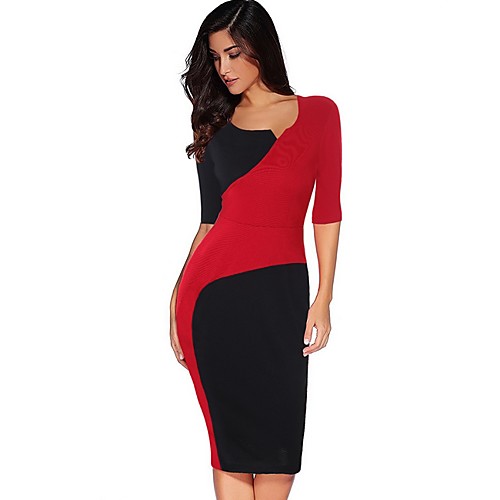 

Women's Black Dress Sheath Color Block S M