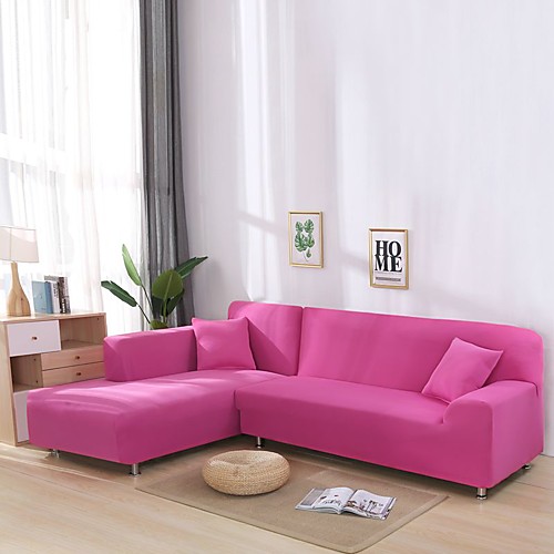 

Nordic Simple Plain Color Elastic Sofa Cover Single Double Three Person Sofa Cover Rose Red