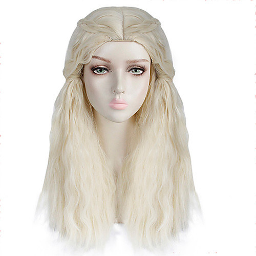 

Dragon Mother Daenerys Targaryen Cosplay Wigs Women's Braid 20 inch Heat Resistant Fiber Curly Blonde Blonde Anime
