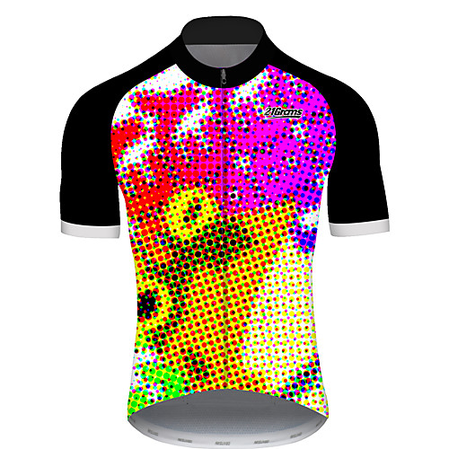 

21Grams Men's Short Sleeve Cycling Jersey Black / Yellow Polka Dot Frog Funny Bike Jersey Top Mountain Bike MTB Road Bike Cycling UV Resistant Breathable Quick Dry Sports Clothing Apparel / Stretchy