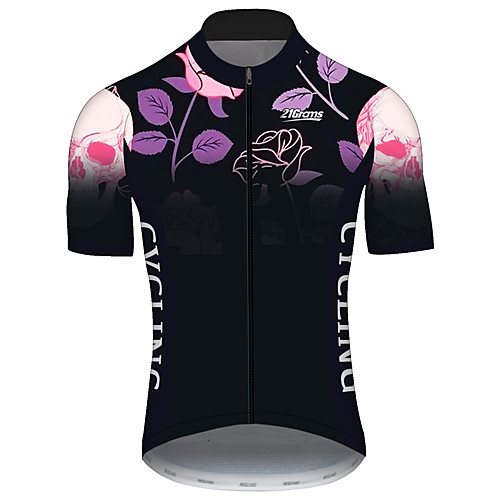 

21Grams Men's Short Sleeve Cycling Jersey Black / Red Bike Jersey Top Mountain Bike MTB Road Bike Cycling UV Resistant Breathable Quick Dry Sports Clothing Apparel / Stretchy