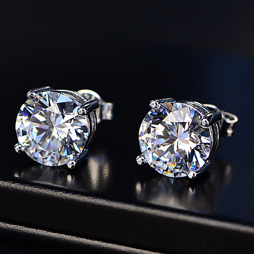 

2 carat Synthetic Diamond Earrings Alloy For Women's Princess cut Ladies Stylish Simple Luxury Wedding Party Evening Formal High Quality Classic 1 Pair