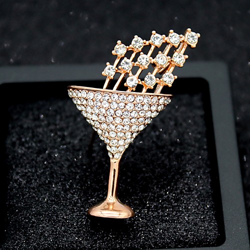 

Women's Cubic Zirconia Brooches Classic Goblet Stylish Simple Classic Brooch Jewelry Gold Silver For Party Gift Daily Work Festival