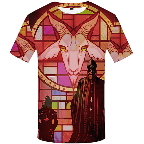 

Men's Daily Sports Basic / Street chic T-shirt - 3D / Graphic Print Red