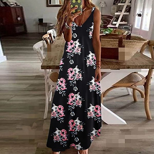 

Women's Blushing Pink Blue Dress Sexy Street chic Daily Going out Sheath Floral Print Print S M