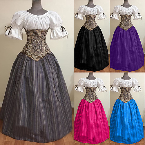 

Plague Doctor Retro Vintage Gothic Steampunk Summer Dress Masquerade Women's Costume Purple / Red / Blue Vintage Cosplay Event / Party Short Sleeve