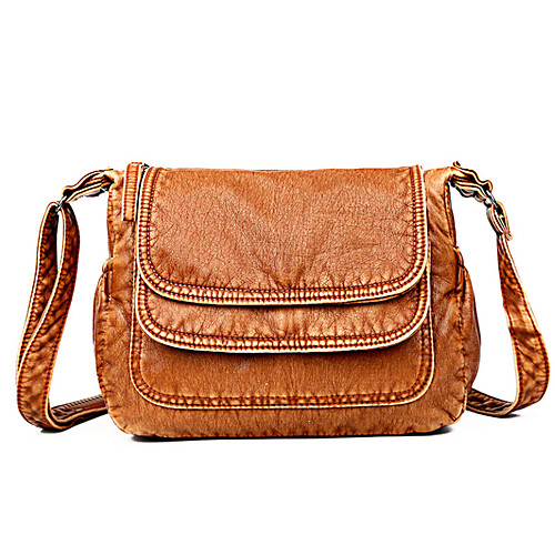 

Women's Polyester / PU Crossbody Bag Solid Color Brown / Black