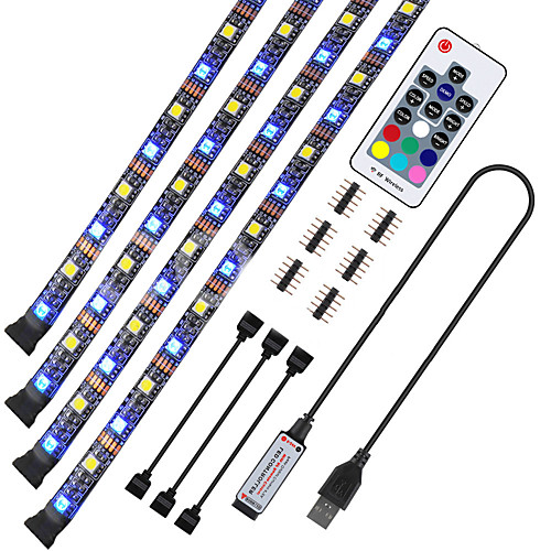 

40.5M Flexible LED Light Strips / RGB Strip Lights / Neon Strip Lights 120 LEDs Dip Led 10mm 17-Key Remote Controller 4pcs / 1 set Warm White / RGB Halloween / Christmas Waterproof / USB / Suitable