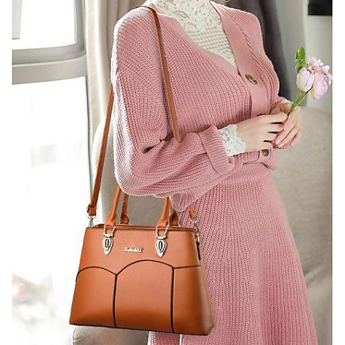 

Women's PU Top Handle Bag Solid Color Wine / Yellow / Blushing Pink