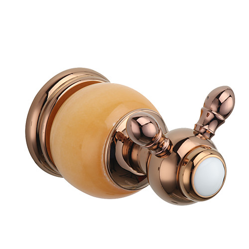 

Bathroom Modern Robe Hook With Marble Stone Stylish Solid Brass Bath Towel/Hat Hooks Hotel Style Wall Mount Rose Gold Antique Brass TM6505