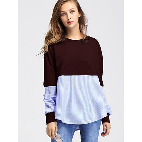 

Women's Daily T-shirt - Color Block Wine