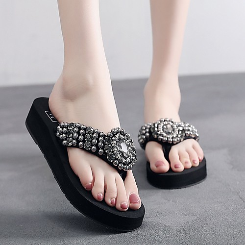 

Women's Slippers & Flip-Flops Creepers Open Toe Canvas Summer White / Black
