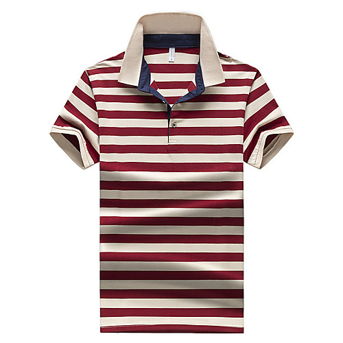 

Men's Daily Basic Polo - Striped Red