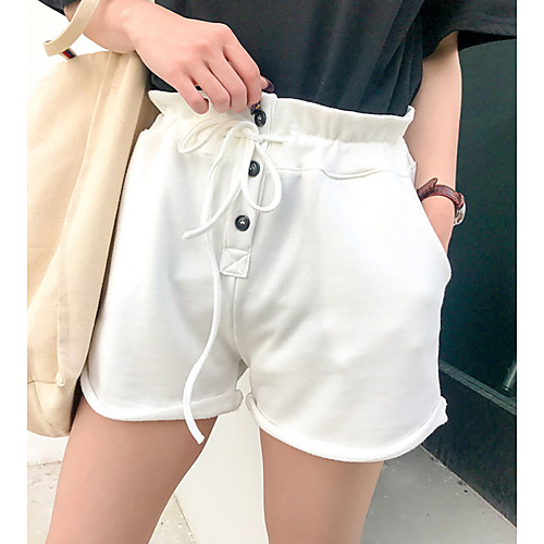 

Women's Basic Shorts Pants - Solid Colored Purple Orange White One-Size