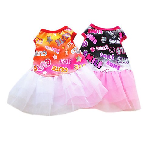 

Dog Dress Dog Clothes Orange Black Costume Husky Golden Retriever Dalmatian Cotton Quotes & Sayings Sweet Style Casual / Daily XS S M L
