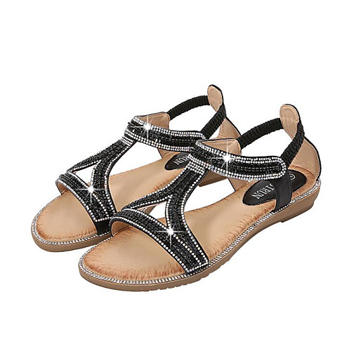 

Women's Sandals Flat Heel Open Toe PU Summer Champagne / Gold / Black