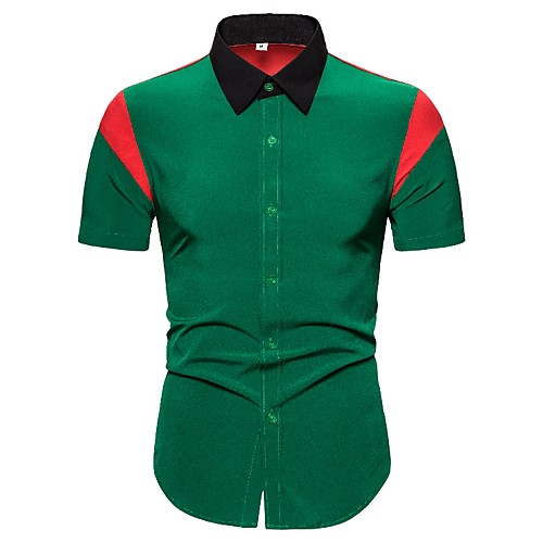 

Men's Daily Going out Basic Shirt - Check Green