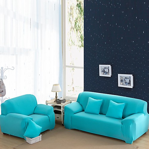 

Simple Style Plain Color Elastic Fabric Sofa Cover Single Three Person Combination Sofa Cover Can Stretch