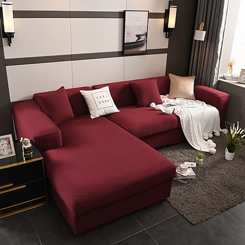 

Nordic Simple Jacquard Weave Thick Money Plain Color Elastic Sofa Cover Single Double Three Person Sofa Cover