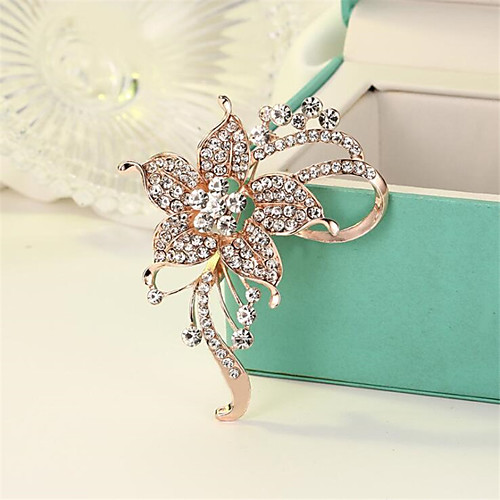 

Women's Brooches Geometrical Flower Fashion Imitation Diamond Brooch Jewelry Gold Lilac Silver For Gift Festival